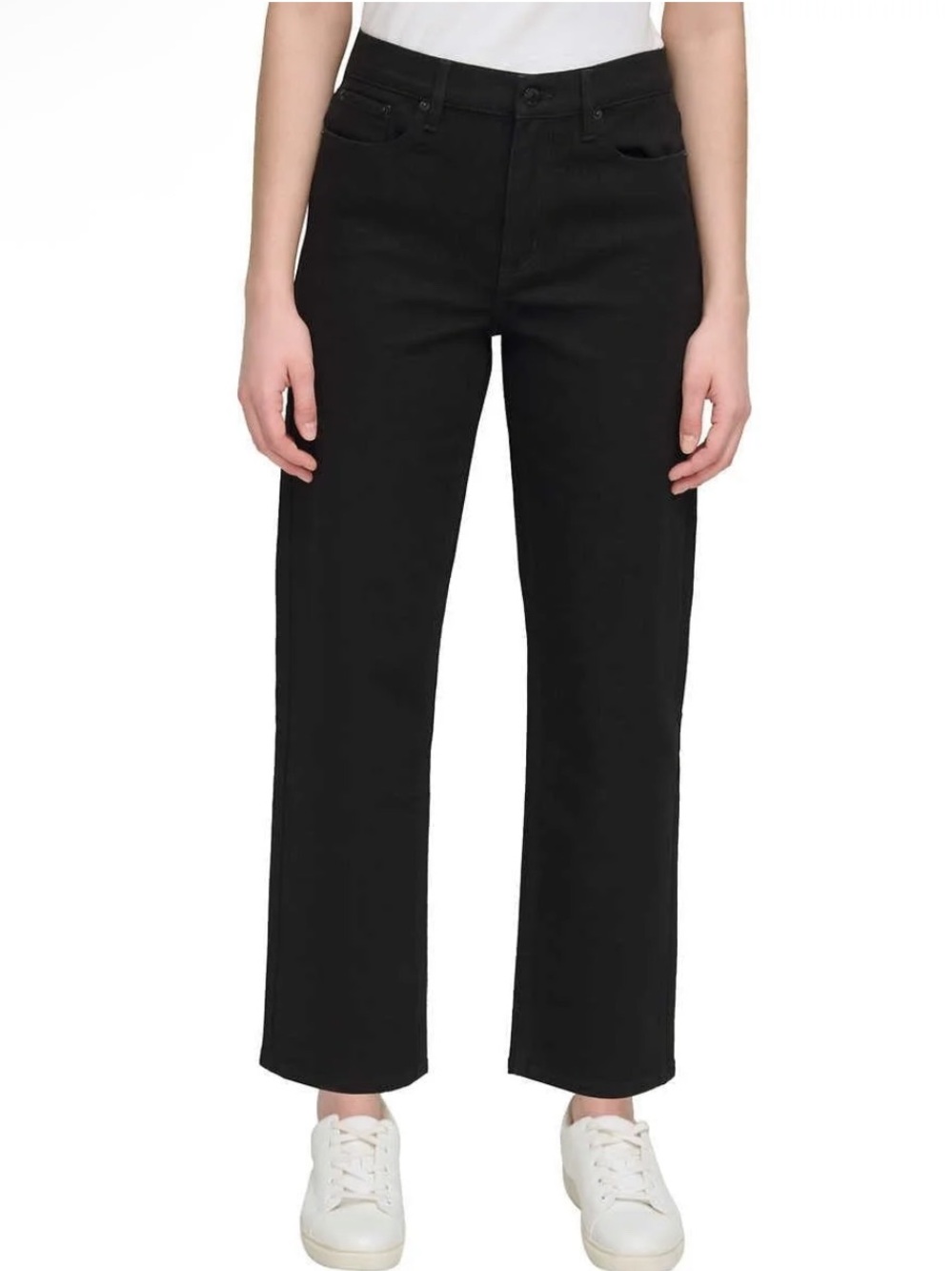 NWT Calvin Klein High Rise Straight Leg Jeans Jet Black Size 12 29” Inseam